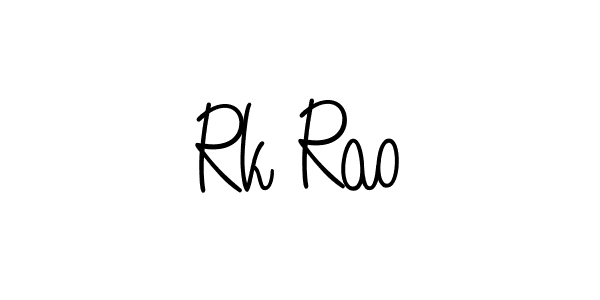 How to make Rk Rao name signature. Use Angelique-Rose-font-FFP style for creating short signs online. This is the latest handwritten sign. Rk Rao signature style 5 images and pictures png