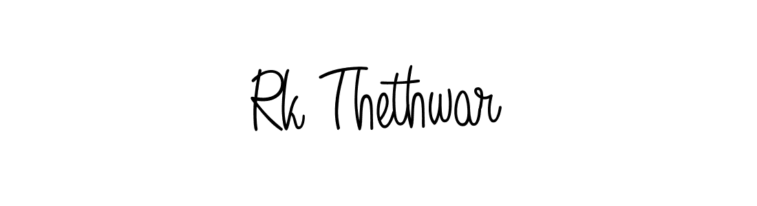 Use a signature maker to create a handwritten signature online. With this signature software, you can design (Angelique-Rose-font-FFP) your own signature for name Rk Thethwar. Rk Thethwar signature style 5 images and pictures png