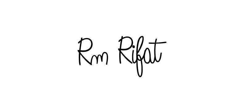 Use a signature maker to create a handwritten signature online. With this signature software, you can design (Angelique-Rose-font-FFP) your own signature for name Rm Rifat. Rm Rifat signature style 5 images and pictures png