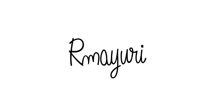 You should practise on your own different ways (Angelique-Rose-font-FFP) to write your name (Rmayuri) in signature. don't let someone else do it for you. Rmayuri signature style 5 images and pictures png