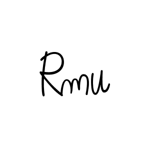 Make a beautiful signature design for name Rmu. With this signature (Angelique-Rose-font-FFP) style, you can create a handwritten signature for free. Rmu signature style 5 images and pictures png