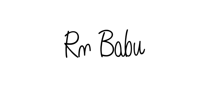 You should practise on your own different ways (Angelique-Rose-font-FFP) to write your name (Rn Babu) in signature. don't let someone else do it for you. Rn Babu signature style 5 images and pictures png