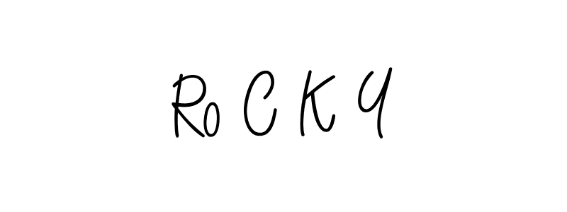 The best way (Angelique-Rose-font-FFP) to make a short signature is to pick only two or three words in your name. The name Ro C K Y include a total of six letters. For converting this name. Ro C K Y signature style 5 images and pictures png