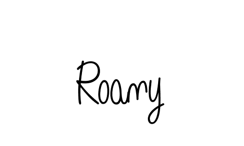 Use a signature maker to create a handwritten signature online. With this signature software, you can design (Angelique-Rose-font-FFP) your own signature for name Roany. Roany signature style 5 images and pictures png