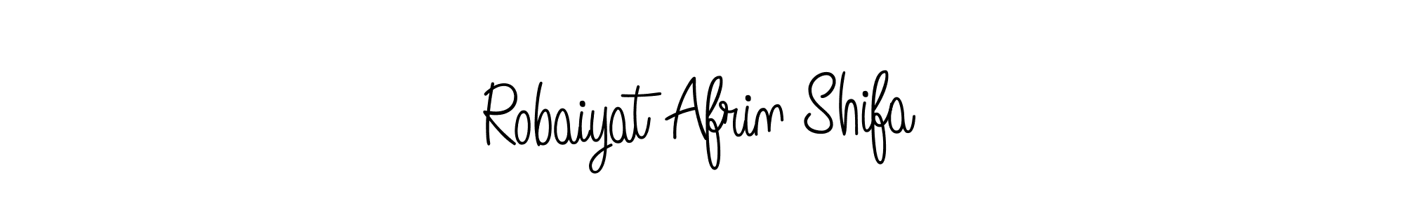 You should practise on your own different ways (Angelique-Rose-font-FFP) to write your name (Robaiyat Afrin Shifa) in signature. don't let someone else do it for you. Robaiyat Afrin Shifa signature style 5 images and pictures png