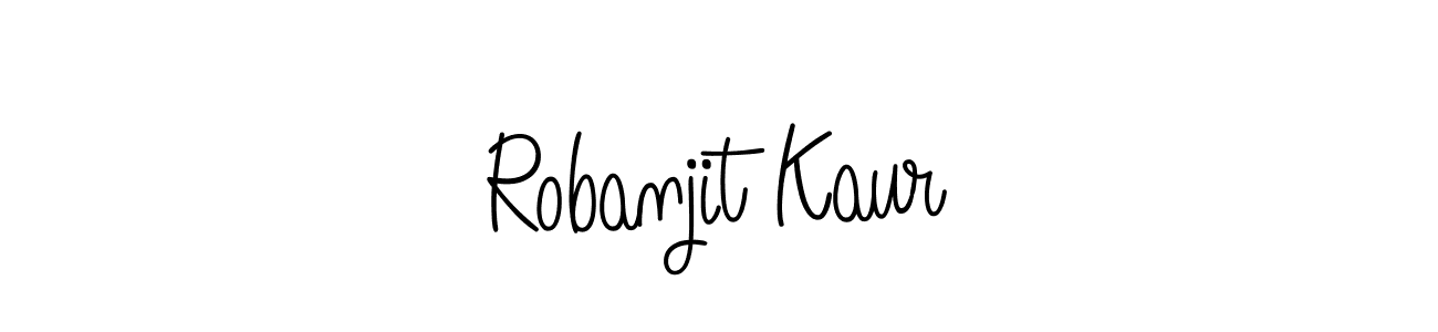 Create a beautiful signature design for name Robanjit Kaur. With this signature (Angelique-Rose-font-FFP) fonts, you can make a handwritten signature for free. Robanjit Kaur signature style 5 images and pictures png
