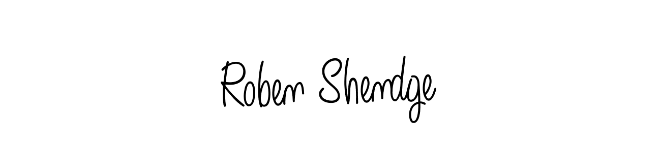 Roben Shendge stylish signature style. Best Handwritten Sign (Angelique-Rose-font-FFP) for my name. Handwritten Signature Collection Ideas for my name Roben Shendge. Roben Shendge signature style 5 images and pictures png