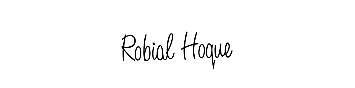 The best way (Angelique-Rose-font-FFP) to make a short signature is to pick only two or three words in your name. The name Robial Hoque include a total of six letters. For converting this name. Robial Hoque signature style 5 images and pictures png