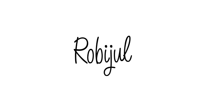 You should practise on your own different ways (Angelique-Rose-font-FFP) to write your name (Robijul) in signature. don't let someone else do it for you. Robijul signature style 5 images and pictures png