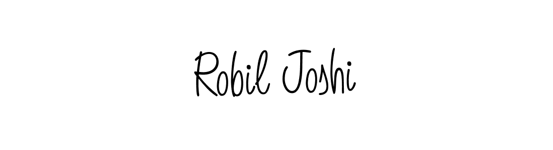 The best way (Angelique-Rose-font-FFP) to make a short signature is to pick only two or three words in your name. The name Robil Joshi include a total of six letters. For converting this name. Robil Joshi signature style 5 images and pictures png