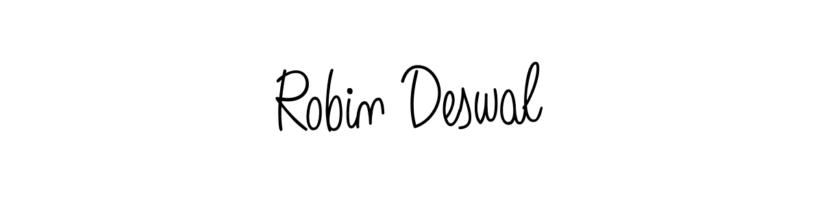 Use a signature maker to create a handwritten signature online. With this signature software, you can design (Angelique-Rose-font-FFP) your own signature for name Robin Deswal. Robin Deswal signature style 5 images and pictures png
