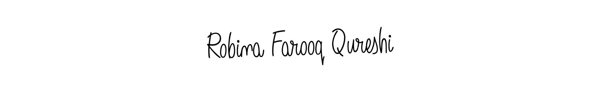 Create a beautiful signature design for name Robina Farooq Qureshi. With this signature (Angelique-Rose-font-FFP) fonts, you can make a handwritten signature for free. Robina Farooq Qureshi signature style 5 images and pictures png