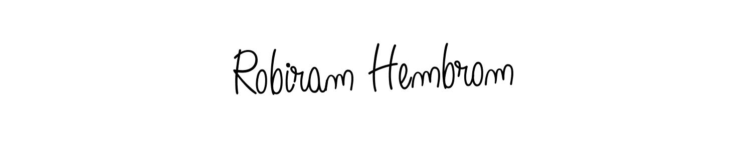 You can use this online signature creator to create a handwritten signature for the name Robiram Hembrom. This is the best online autograph maker. Robiram Hembrom signature style 5 images and pictures png