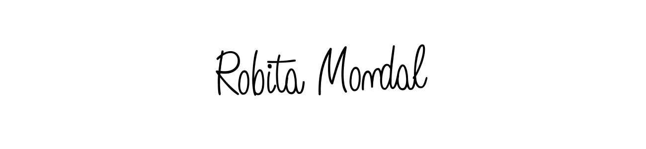 How to make Robita Mondal signature? Angelique-Rose-font-FFP is a professional autograph style. Create handwritten signature for Robita Mondal name. Robita Mondal signature style 5 images and pictures png