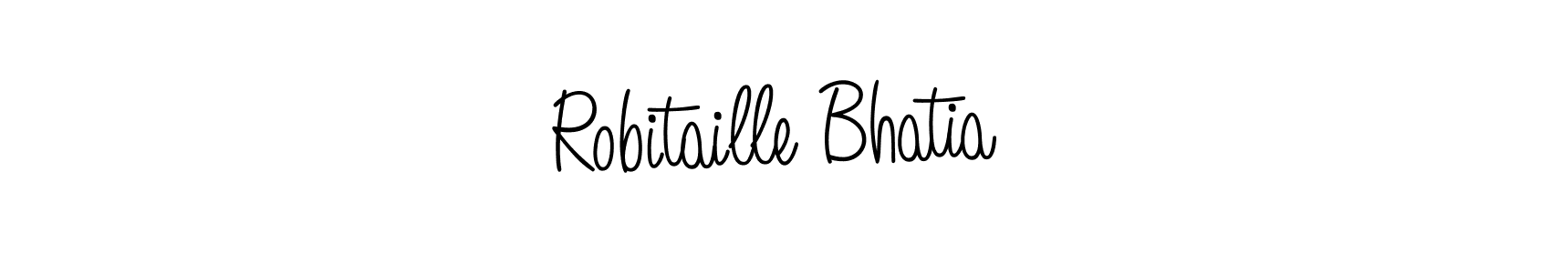How to Draw Robitaille Bhatia signature style? Angelique-Rose-font-FFP is a latest design signature styles for name Robitaille Bhatia. Robitaille Bhatia signature style 5 images and pictures png