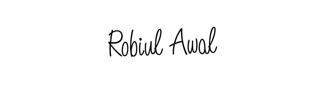 Use a signature maker to create a handwritten signature online. With this signature software, you can design (Angelique-Rose-font-FFP) your own signature for name Robiul Awal. Robiul Awal signature style 5 images and pictures png