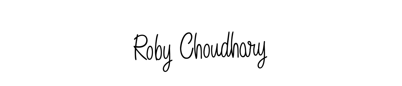 Use a signature maker to create a handwritten signature online. With this signature software, you can design (Angelique-Rose-font-FFP) your own signature for name Roby Choudhary. Roby Choudhary signature style 5 images and pictures png
