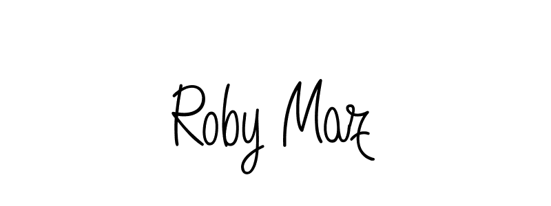 Angelique-Rose-font-FFP is a professional signature style that is perfect for those who want to add a touch of class to their signature. It is also a great choice for those who want to make their signature more unique. Get Roby Maz name to fancy signature for free. Roby Maz signature style 5 images and pictures png