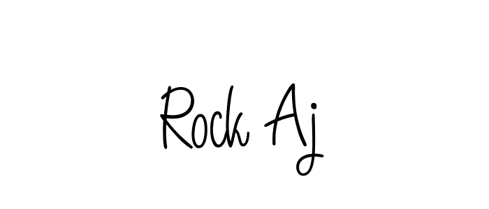 How to make Rock Aj name signature. Use Angelique-Rose-font-FFP style for creating short signs online. This is the latest handwritten sign. Rock Aj signature style 5 images and pictures png