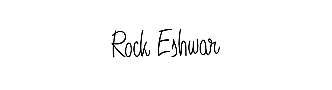 Use a signature maker to create a handwritten signature online. With this signature software, you can design (Angelique-Rose-font-FFP) your own signature for name Rock Eshwar. Rock Eshwar signature style 5 images and pictures png