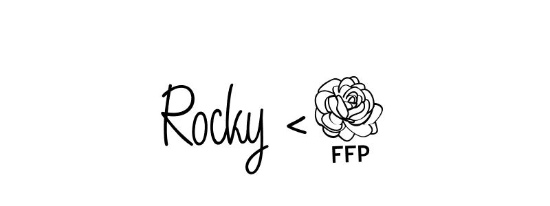 Once you've used our free online signature maker to create your best signature Angelique-Rose-font-FFP style, it's time to enjoy all of the benefits that Rocky <3 name signing documents. Rocky <3 signature style 5 images and pictures png