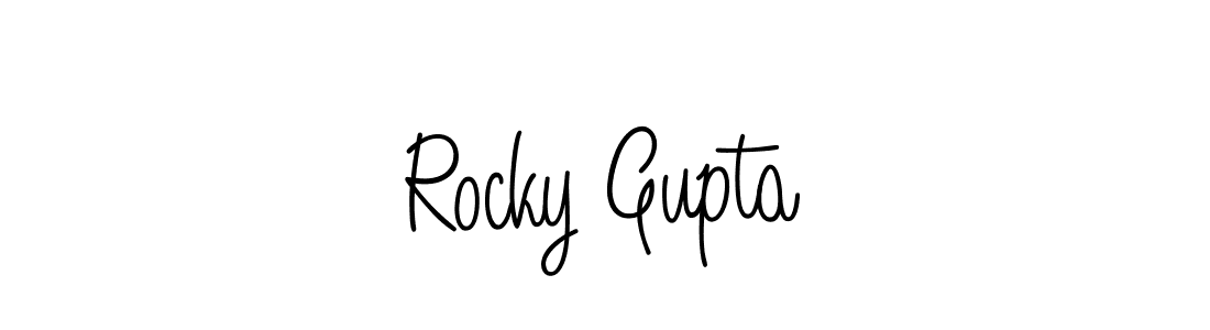You should practise on your own different ways (Angelique-Rose-font-FFP) to write your name (Rocky Gupta) in signature. don't let someone else do it for you. Rocky Gupta signature style 5 images and pictures png