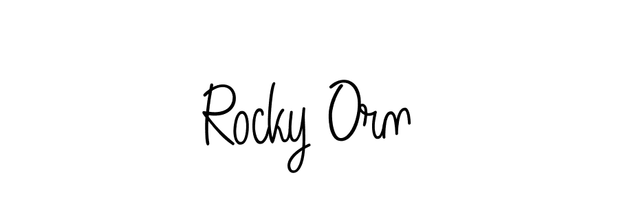 Make a beautiful signature design for name Rocky Orn. With this signature (Angelique-Rose-font-FFP) style, you can create a handwritten signature for free. Rocky Orn signature style 5 images and pictures png