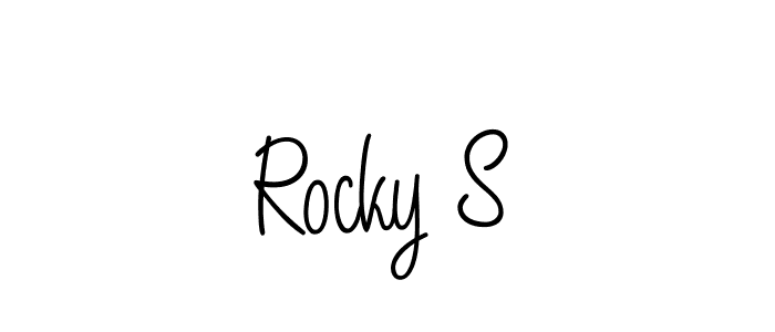 How to make Rocky S name signature. Use Angelique-Rose-font-FFP style for creating short signs online. This is the latest handwritten sign. Rocky S signature style 5 images and pictures png