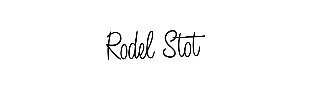 The best way (Angelique-Rose-font-FFP) to make a short signature is to pick only two or three words in your name. The name Rodel Stot include a total of six letters. For converting this name. Rodel Stot signature style 5 images and pictures png