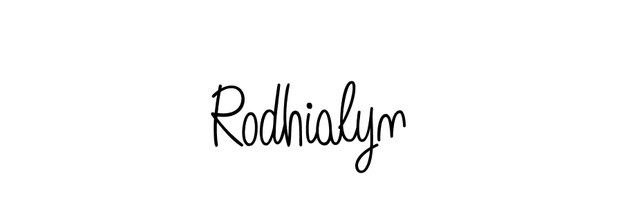 How to make Rodhialyn name signature. Use Angelique-Rose-font-FFP style for creating short signs online. This is the latest handwritten sign. Rodhialyn signature style 5 images and pictures png