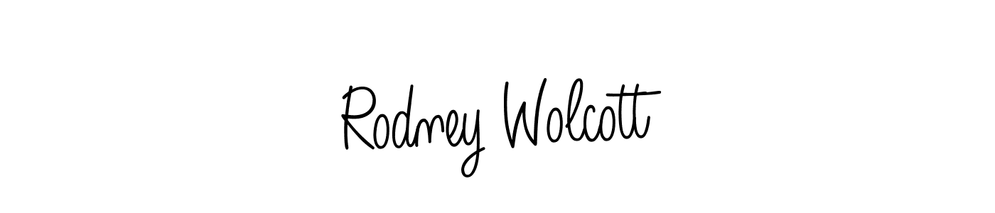 Make a beautiful signature design for name Rodney Wolcott. With this signature (Angelique-Rose-font-FFP) style, you can create a handwritten signature for free. Rodney Wolcott signature style 5 images and pictures png