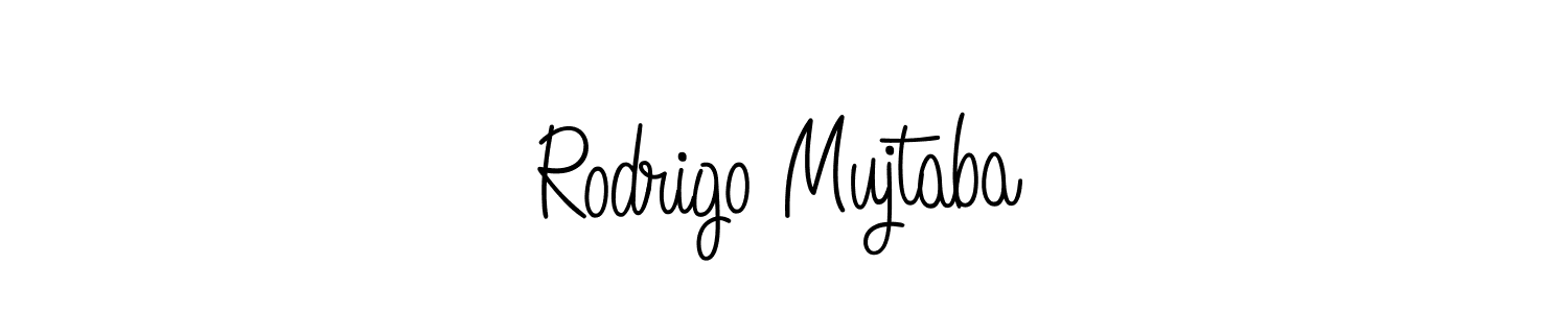 You should practise on your own different ways (Angelique-Rose-font-FFP) to write your name (Rodrigo Mujtaba) in signature. don't let someone else do it for you. Rodrigo Mujtaba signature style 5 images and pictures png