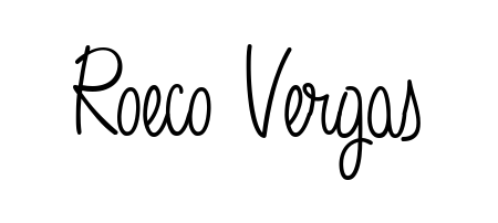 Discover how Roeco Vergas looks in an executive cursive font (Angelique-Rose-font-FFP). Perfect for legal documents, invoices, and certificates. Roeco Vergas signature style 5 images and pictures png