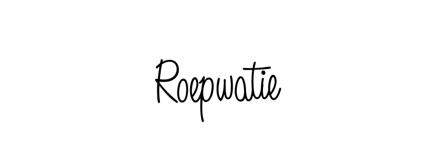 Use a signature maker to create a handwritten signature online. With this signature software, you can design (Angelique-Rose-font-FFP) your own signature for name Roepwatie. Roepwatie signature style 5 images and pictures png