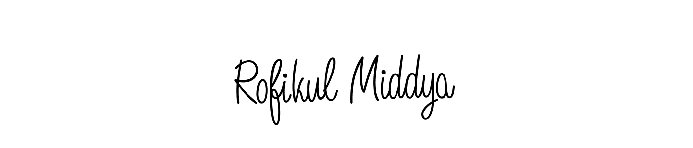 Create a beautiful signature design for name Rofikul Middya. With this signature (Angelique-Rose-font-FFP) fonts, you can make a handwritten signature for free. Rofikul Middya signature style 5 images and pictures png