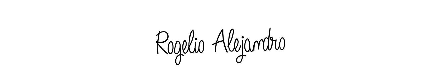You should practise on your own different ways (Angelique-Rose-font-FFP) to write your name (Rogelio Alejandro) in signature. don't let someone else do it for you. Rogelio Alejandro signature style 5 images and pictures png