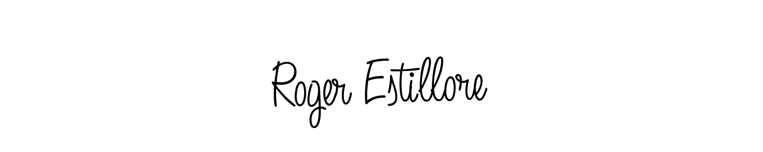 You should practise on your own different ways (Angelique-Rose-font-FFP) to write your name (Roger Estillore) in signature. don't let someone else do it for you. Roger Estillore signature style 5 images and pictures png