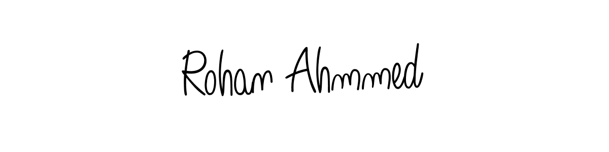 You should practise on your own different ways (Angelique-Rose-font-FFP) to write your name (Rohan Ahmmed) in signature. don't let someone else do it for you. Rohan Ahmmed signature style 5 images and pictures png