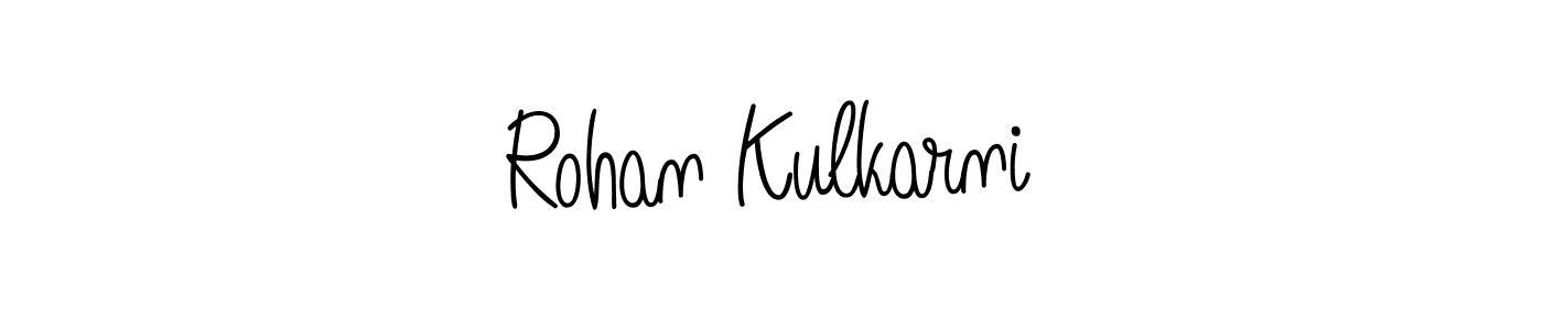 The best way (Angelique-Rose-font-FFP) to make a short signature is to pick only two or three words in your name. The name Rohan Kulkarni include a total of six letters. For converting this name. Rohan Kulkarni signature style 5 images and pictures png