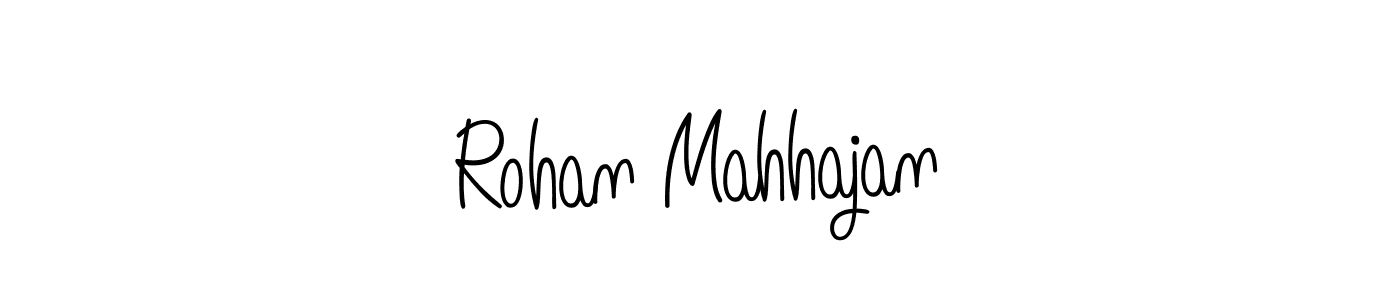 The best way (Angelique-Rose-font-FFP) to make a short signature is to pick only two or three words in your name. The name Rohan Mahhajan include a total of six letters. For converting this name. Rohan Mahhajan signature style 5 images and pictures png