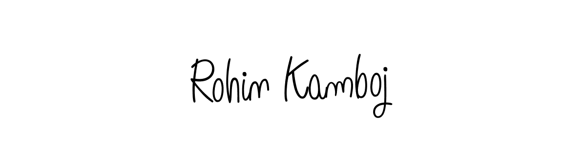 The best way (Angelique-Rose-font-FFP) to make a short signature is to pick only two or three words in your name. The name Rohin Kamboj include a total of six letters. For converting this name. Rohin Kamboj signature style 5 images and pictures png