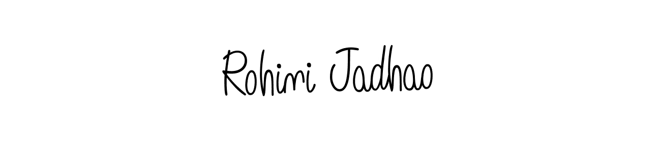 The best way (Angelique-Rose-font-FFP) to make a short signature is to pick only two or three words in your name. The name Rohini Jadhao include a total of six letters. For converting this name. Rohini Jadhao signature style 5 images and pictures png