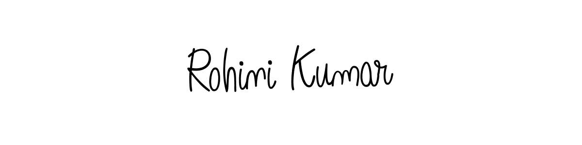You should practise on your own different ways (Angelique-Rose-font-FFP) to write your name (Rohini Kumar) in signature. don't let someone else do it for you. Rohini Kumar signature style 5 images and pictures png