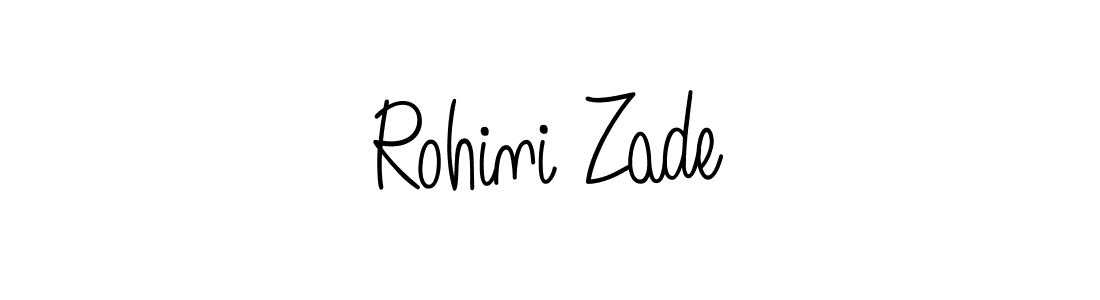 You should practise on your own different ways (Angelique-Rose-font-FFP) to write your name (Rohini Zade) in signature. don't let someone else do it for you. Rohini Zade signature style 5 images and pictures png