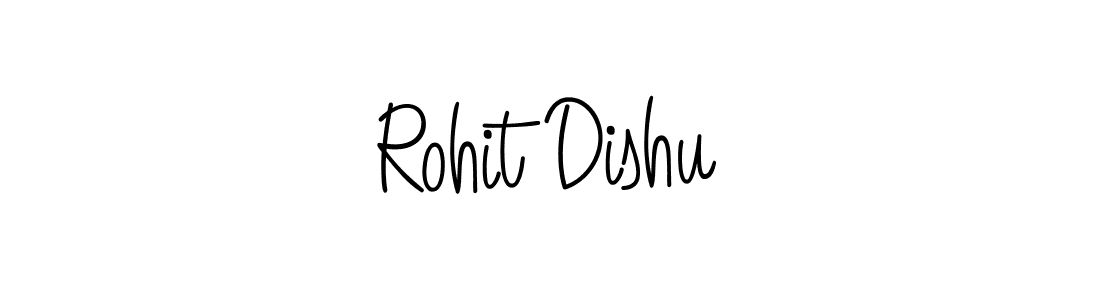The best way (Angelique-Rose-font-FFP) to make a short signature is to pick only two or three words in your name. The name Rohit Dishu include a total of six letters. For converting this name. Rohit Dishu signature style 5 images and pictures png