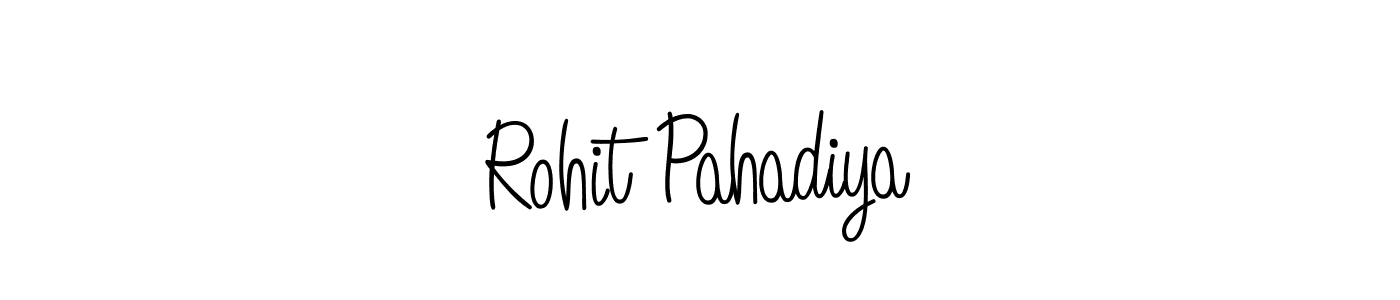 You should practise on your own different ways (Angelique-Rose-font-FFP) to write your name (Rohit Pahadiya) in signature. don't let someone else do it for you. Rohit Pahadiya signature style 5 images and pictures png
