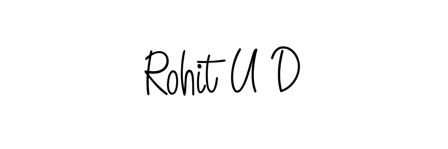 How to make Rohit U D name signature. Use Angelique-Rose-font-FFP style for creating short signs online. This is the latest handwritten sign. Rohit U D signature style 5 images and pictures png