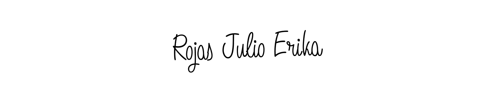 How to make Rojas Julio Erika name signature. Use Angelique-Rose-font-FFP style for creating short signs online. This is the latest handwritten sign. Rojas Julio Erika signature style 5 images and pictures png