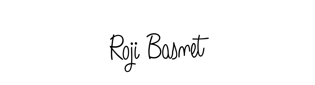 How to make Roji Basnet name signature. Use Angelique-Rose-font-FFP style for creating short signs online. This is the latest handwritten sign. Roji Basnet signature style 5 images and pictures png