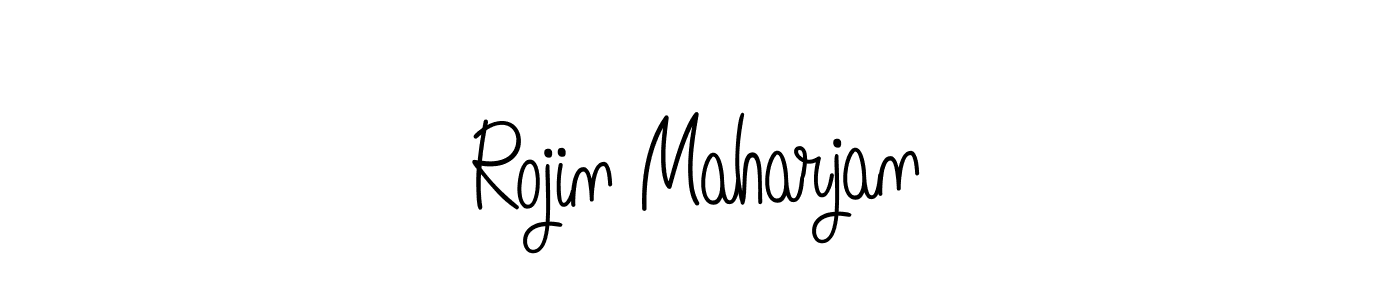 How to make Rojin Maharjan signature? Angelique-Rose-font-FFP is a professional autograph style. Create handwritten signature for Rojin Maharjan name. Rojin Maharjan signature style 5 images and pictures png